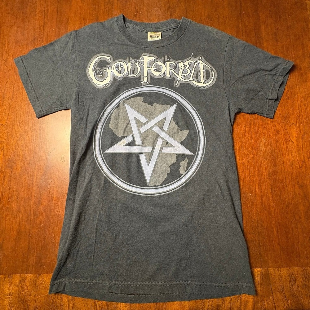 God Forbid The Real Black Metal Africa Pentagram Band Tee Fruit of the Loom S 16